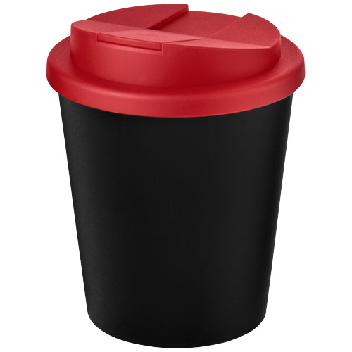 Gobelet recyclé personnalisé Espresso Eco 250 ml anti-déversement Americano® noir / Rouge